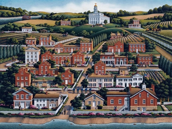 Brand new π Dowdle Folk Art 500 Pieces Nauvoo π₯