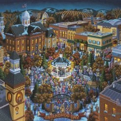 Hot Sale ❤️ Dowdle Folk Art 500 Pieces Groundhog Day 🌟