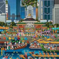 Discount 🌟 Dowdle Folk Art 500 Pieces Hong Kong 🔔