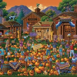New 🥰 Dowdle Folk Art 500 Pieces Toblers Pumpkin Patch 🥰