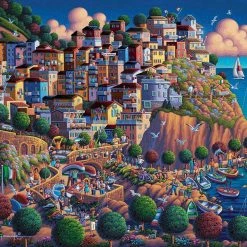 Cheap 👍 Dowdle Folk Art 500 Pieces Italy's Cinque Terre ✨