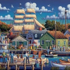Brand new ⌛ Dowdle Folk Art 500 Pieces Mystic Seaport ✔️