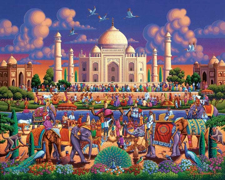 Best Pirce ๐งจ Dowdle Folk Art 1000 Pieces Taj Mahal ๐