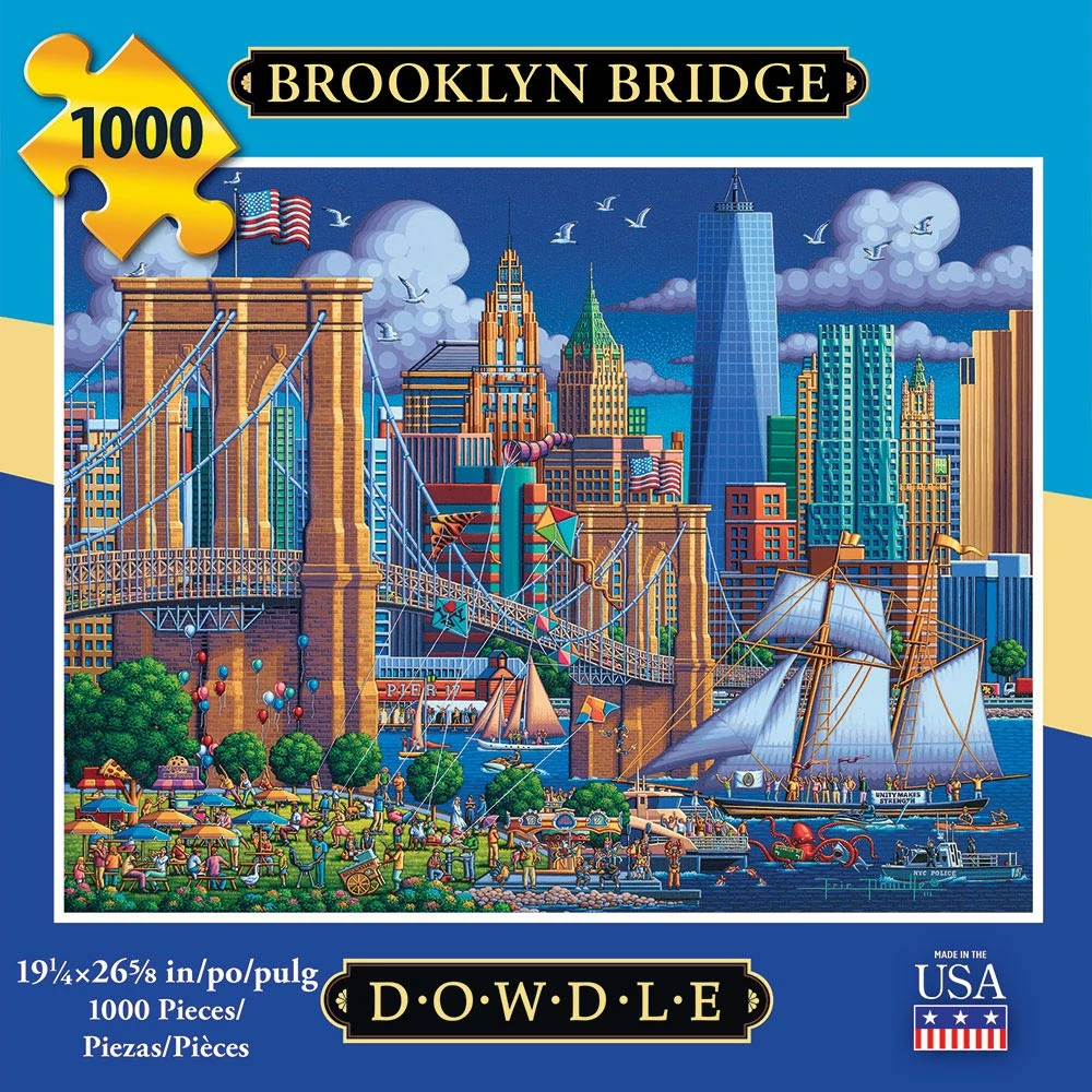 Flash Sale ❤️ Dowdle Folk Art 1000 Pieces Brooklyn Bridge 😍 - Image 2