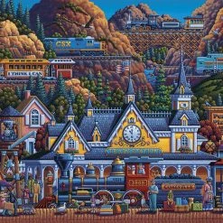 Budget 🤩 Dowdle Folk Art 1000 Pieces Train Station 🥰