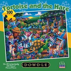 Discount 🤩 Dowdle Folk Art 100 Pieces Tortoise And The Hare 😍