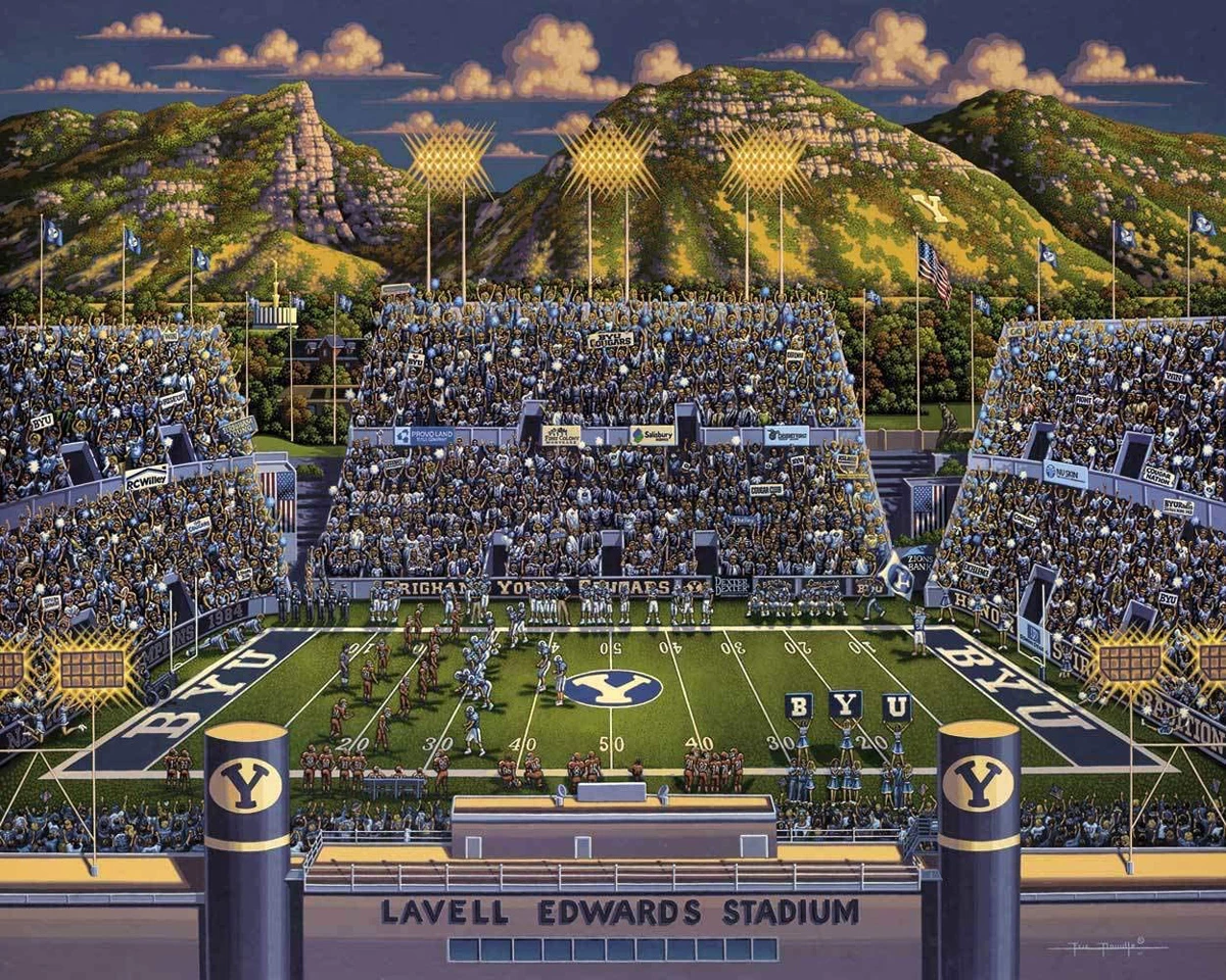 Flash Sale π Dowdle Folk Art 250 Pieces BYU Cougars Mini Puzzle β¨