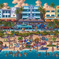 Budget 😉 Dowdle Folk Art 500 Pieces South Beach Miami 😉