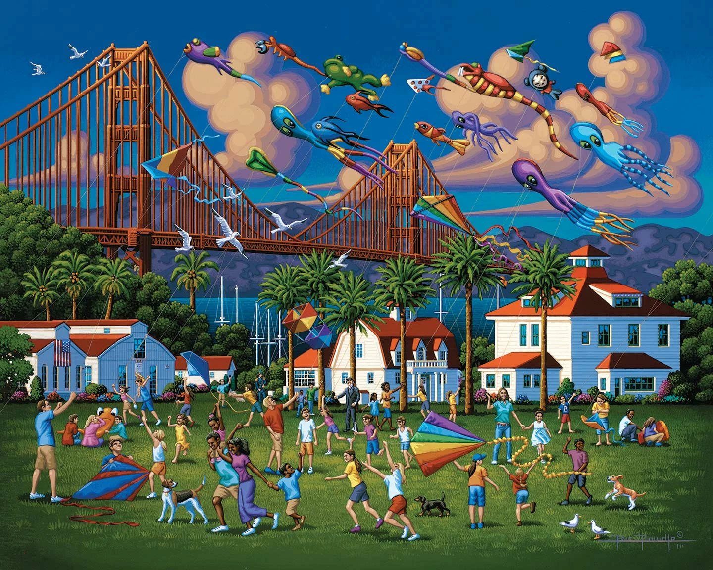 Buy 𧨠Dowdle Folk Art 500 Pieces Golden Gate Bridge π