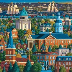 Buy 💯 Dowdle Folk Art 500 Pieces Annapolis ✔️