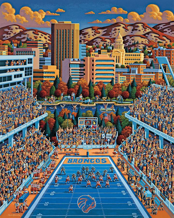 Budget ๐ Dowdle Folk Art 100 Pieces Boise State Broncos ๐งจ