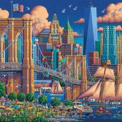 New 🎁 Dowdle Folk Art 550 Pieces Brooklyn Bridge 🥰
