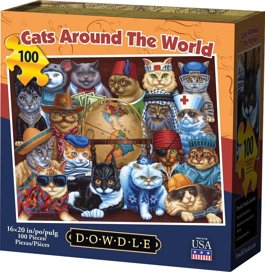 Budget π Dowdle Folk Art 100 Pieces Cats Around The World π - Image 2