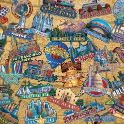 Budget 😍 Dowdle Folk Art 300 Pieces Travel America 💯