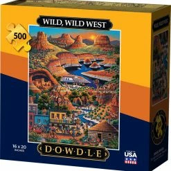 Cheapest 🥰 Dowdle Folk Art 500 Pieces Wild Wild West ✔️